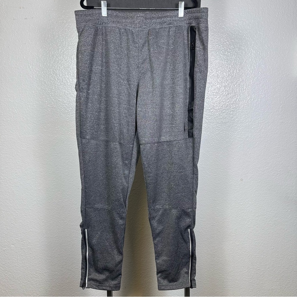 Spyder Active Men’s Gray Athletic Joggers with Zipper Details Size XL
